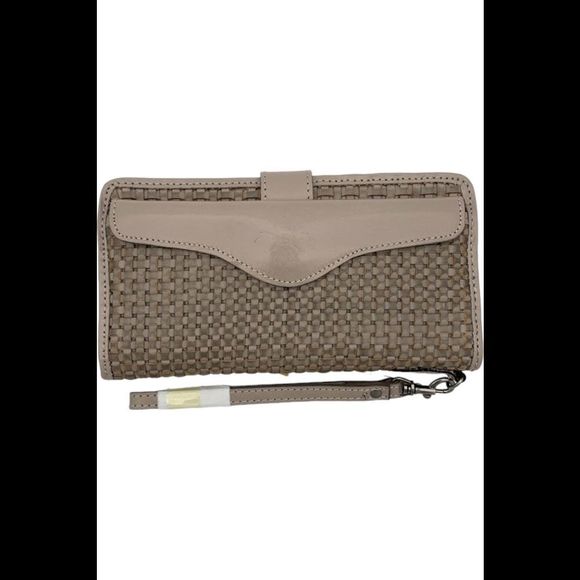 Patricia Nash Leather Valentia II Wallet with Wristlet Stone Woven